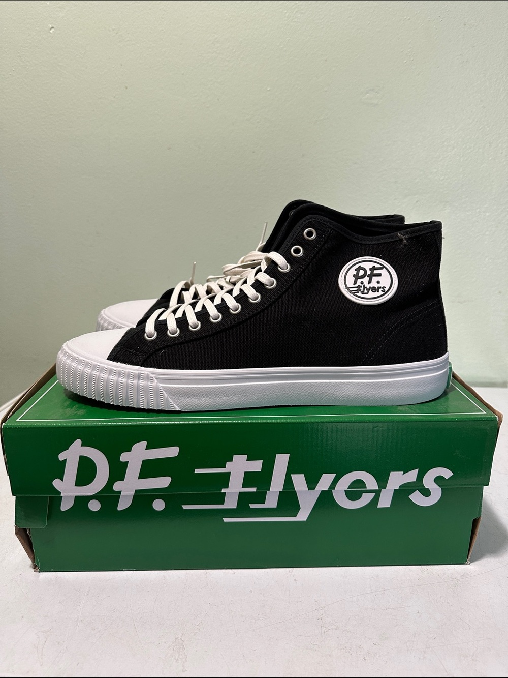 P.F. Flyers Black and White Canvas High-Tops